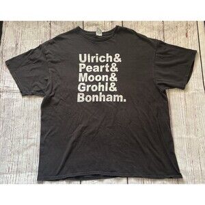 Famous Drummer T Shirt Ulrich Peart Moon Grohl Bonham Rock Metal Size 2XL XXL
